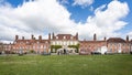 Panorama of Mompesson House and parade of houses in Choristers Square, beside Salisbury Cathedral, Salisbury, Wiltshire, UK Royalty Free Stock Photo