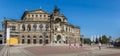 Panorama of the historic Semperoper opera building in the center of Dresden