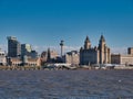 A panorama of the historic, UNESCO listed Liverpool waterfront.