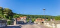 Panorama of the historic Werra bridge in Hann. Munden