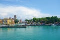 Panorama of historical town of Sirmione located in Lake Garda, Northern Italy