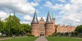 Panorama with the Holstentor Holstein-Tor.