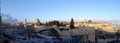 Panorama of the holy land with mount of olives, Al-Aqsa Mosque and temple mount