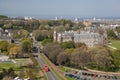 Panorama of Holyroodhouse palace is residence of the Queen in Edinburgh, Scotland Royalty Free Stock Photo
