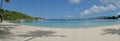 Panorama of Honeymoon Beach on Water Island, USVI Royalty Free Stock Photo