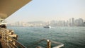 Hong Kong, China - January 1, 2016: Panorama of Hong Kong in the afternoon with a view of the sea from the tourist Royalty Free Stock Photo