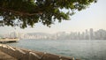 Hong Kong, China - January 1, 2016: Panorama of Hong Kong in the afternoon with a view of the sea from the tourist Royalty Free Stock Photo