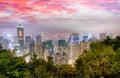 Panorama of Hong Kong City skyline. Night view from The peak Hongkong Royalty Free Stock Photo