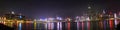 Hong Kong Skyline Panorama at Night Royalty Free Stock Photo