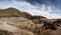 Panorama of Hoodoos near Alberta - Canada Royalty Free Stock Photo