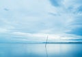 Panorama horizon scenic Calm sea blue water ocean blue sky Royalty Free Stock Photo