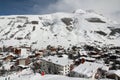 Panorama of the Hotels and Hils, Les Deux Alpes, France, French Royalty Free Stock Photo