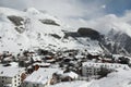 Panorama of the Hotels and Hils, Les Deux Alpes, France, French Royalty Free Stock Photo