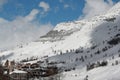 Panorama of the Hotels, Les Deux Alpes, France, French Royalty Free Stock Photo