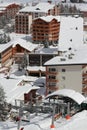 Panorama of the Hotels, Les Deux Alpes, France, French Royalty Free Stock Photo