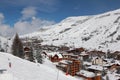 Panorama of the Hotels, Les Deux Alpes, France, French Royalty Free Stock Photo