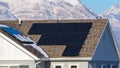 Panorama House with photovoltaic solar panels on the roof Royalty Free Stock Photo
