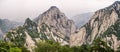 Panorama: Huashan mountain North Peak view - Xian, Shaaxi Province, China Royalty Free Stock Photo