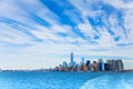 Panorama of Hudson and Manhattan skyscrapers