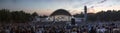 A panorama of huge crowds at the Estonian Song Festival Grounds during the Song Festival Royalty Free Stock Photo