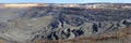 Panorama huge quarry iron ore mining Gubkin Russian Spring