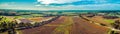 Panorama of huge vineyard and rural landscape. Royalty Free Stock Photo