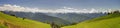 Panorama of Hurricane Ridge mountain landscape, meadow, Olympic National Park Royalty Free Stock Photo