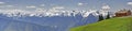 Panorama of Hurricane Ridge mountain landscape, meadows