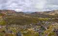 Panorama of Iceland landscape at Laugavegur hiking trail in Fjallabak Nature Reserve Royalty Free Stock Photo