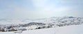 Panorama of idyllic snowy winter landscape in the mountains Royalty Free Stock Photo