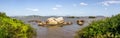 Panorama of Ilha das Pedras Brancas Island and Guaiba lake Royalty Free Stock Photo