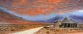 Panorama image of an african lodge in Damaraland