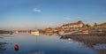 Panorama Boats at low tide Burnham Overy Staithe