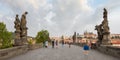 Panorama image of the Charles bridge