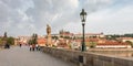 Panorama Image of the Charles Bridge in Prague