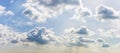 Panorama image of dramatic sky clouds on sunset time. Royalty Free Stock Photo