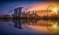 Panorama image of Singapore Skyline and view of skyscrapers on M