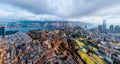 Panorama images of Hong Kong Cityscape view from sky