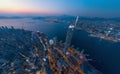 Panorama images of Hong Kong Cityscape view from sky