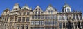 Panorama of the impressive Guildhalls in Grand Place, Brussels Royalty Free Stock Photo