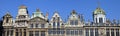 Panorama of the impressive Guildhalls in Grand Place, Brussels Royalty Free Stock Photo