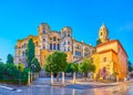 Panorama of Malaga Cathedral and Santa Maria del Sagrario Church, Spain Royalty Free Stock Photo