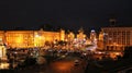 Panorama of Independence Square in Kyiv at night. Lights of night city