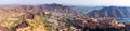 Panorama of India, view of Amber Fort, Amer district in Jaipur and the mountains