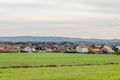 Panorama of the inhabited place next to the forest