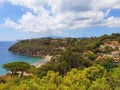 Panorama of Innamorata beach near Capoliveri town