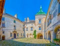 Panorama of the inner courtyard of Olesko Castle, Ukraine Royalty Free Stock Photo