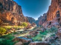 Panorama inside canyon aka Guelta d`Archei in East Ennedi, Chad Royalty Free Stock Photo