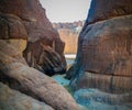 Panorama inside canyon aka Guelta d`Archei in East Ennedi, Chad