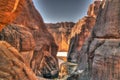Panorama inside canyon aka Guelta d`Archei in East Ennedi, Chad Royalty Free Stock Photo